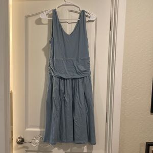 Synergy Clothing Blue Gathered Waist Moxie Cotton Dress